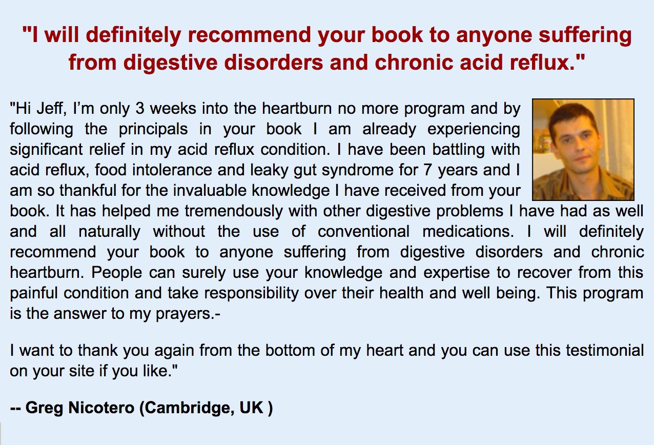 acid reflux treatment testimonial 